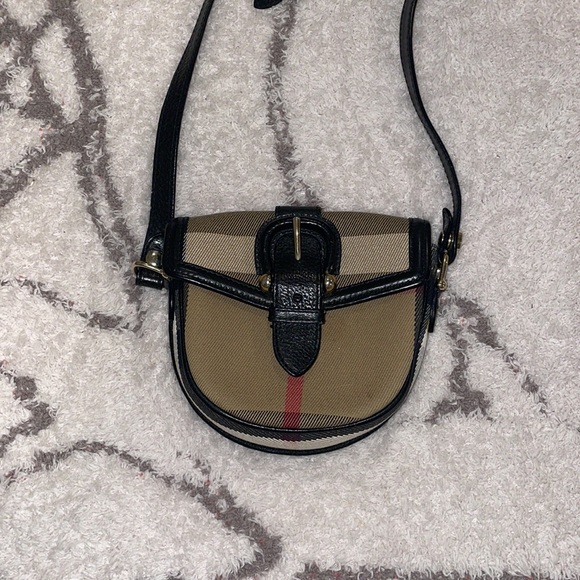 BURBERRY BEIGE NOVA CHECK BUCKLE CROSSBODY MINI BAG - Picture 2 of 8